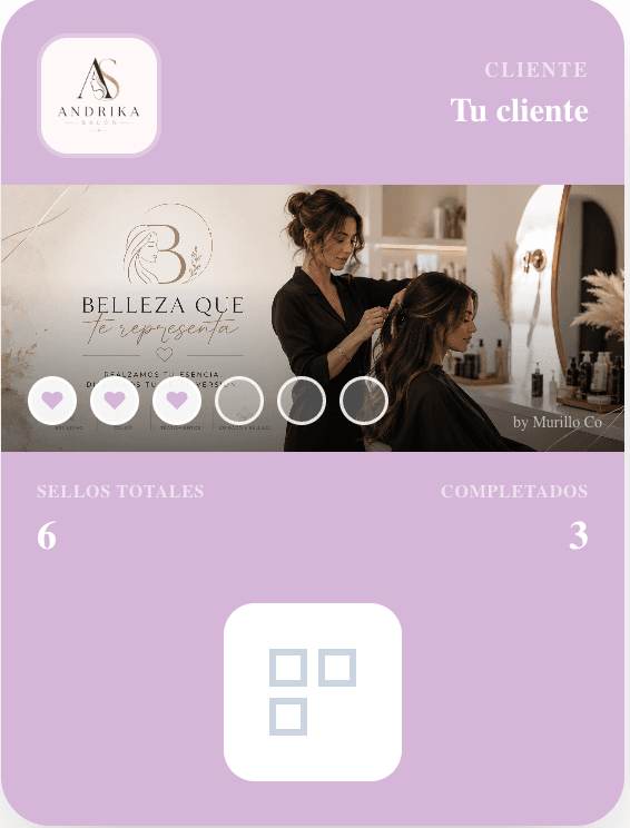 Tarjeta de fidelización Andrika Salon